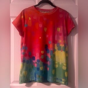 Women's Exclusive LMSM Bright Multicolored and Spotted Tee Shirt